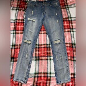 Skinny Light Blue Ripped Denim Pants